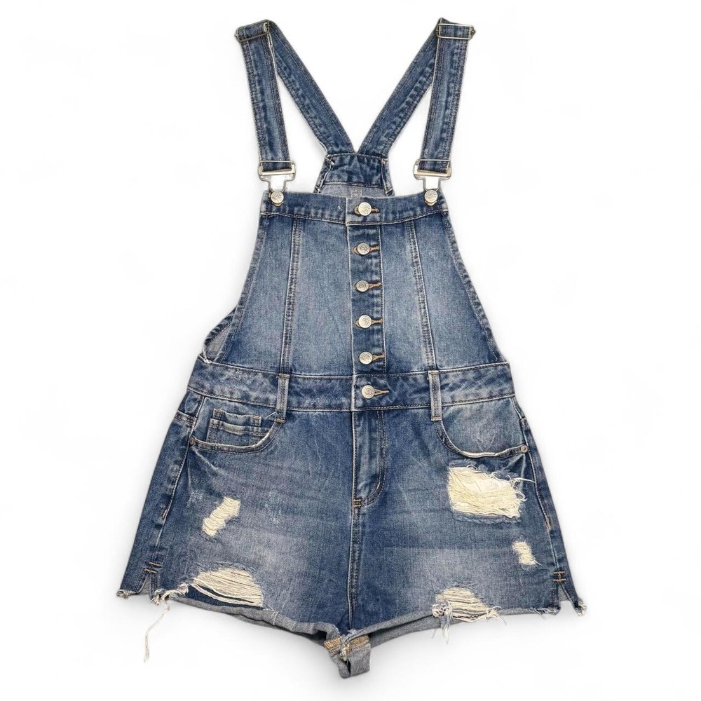Harmony & Havoc Distressed Denim Shortalls - Juniors size 9